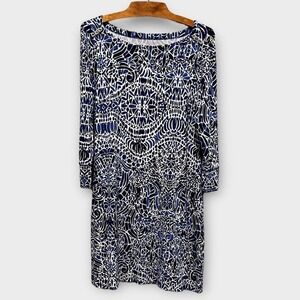 LILLY PULITZER WOMEN'S NAVY BLUE WHITE SOPHIE DRESS Size Medium